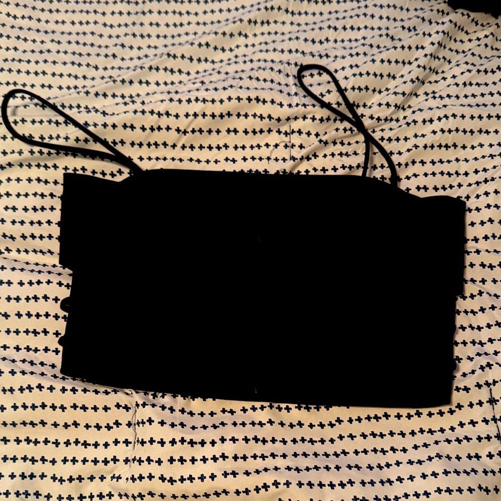 Black Strap Crop Top